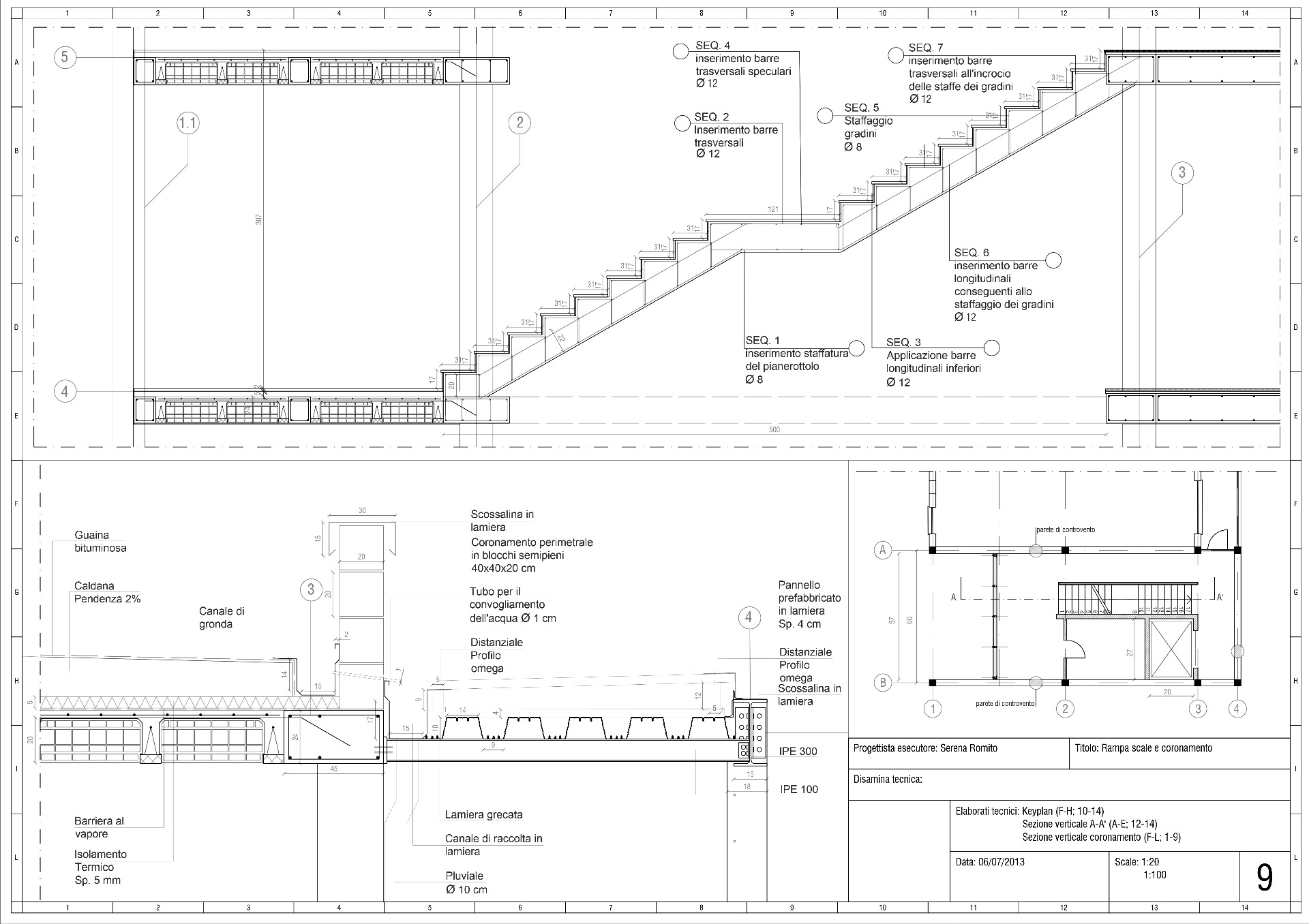 Corpo scala in c.a. - scala 1:20